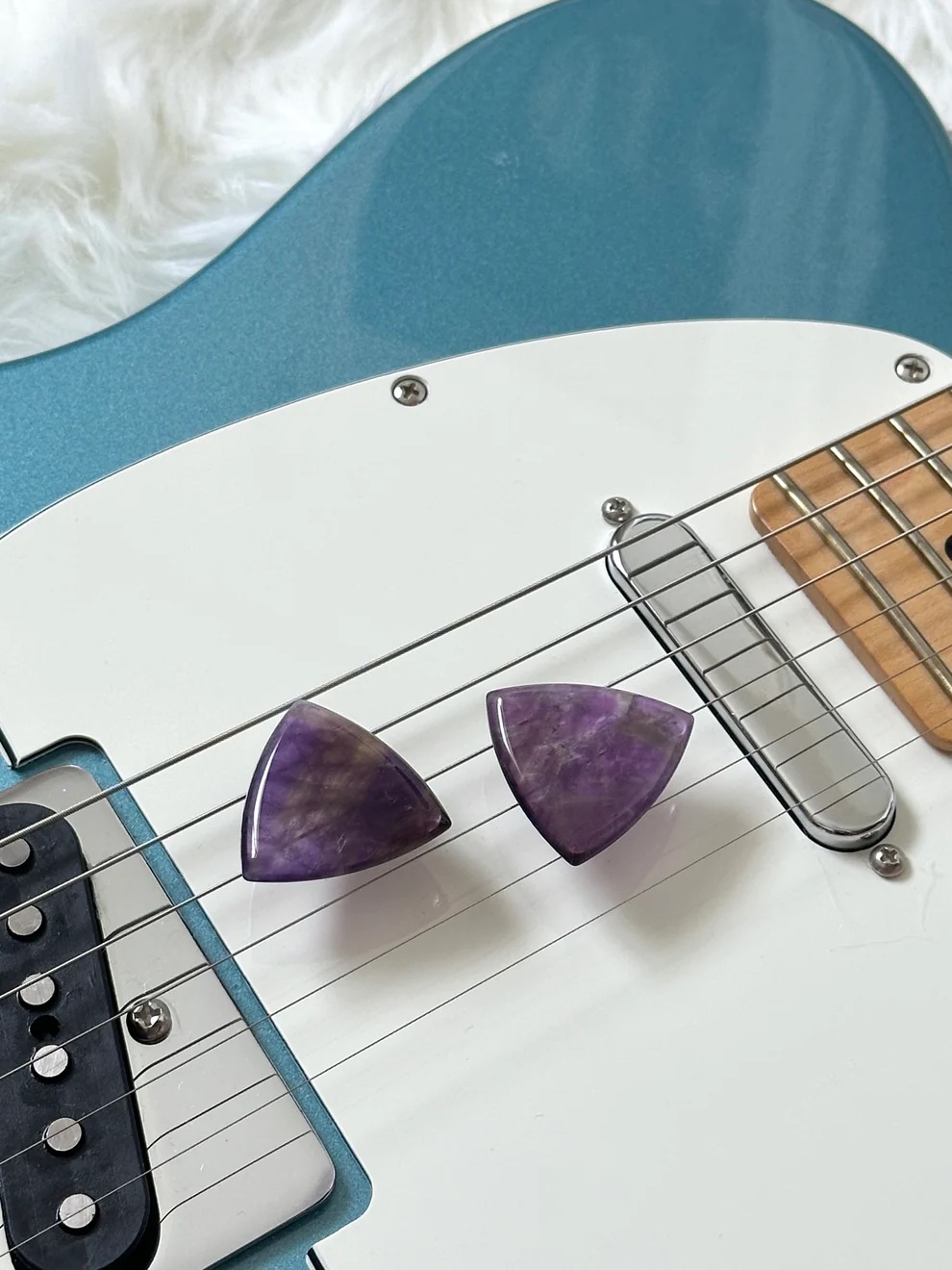 Amethyst guitar picks for collab! 